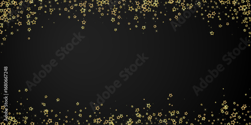 Gold sparkling star confetti.