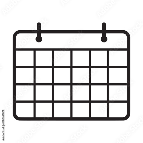 Monthly Calendar Grid Symbol