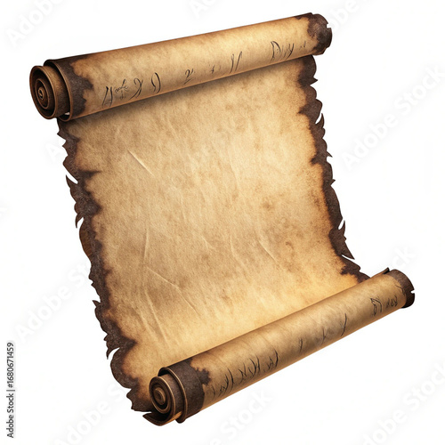 “Ancient Scroll with Burnt Edges – Blank Parchment for Spells, Maps, or Decrees”