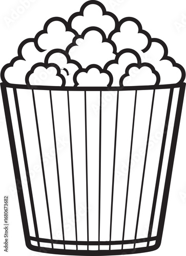 Black Vector of Popcorn | Silhouette Snack Illustration