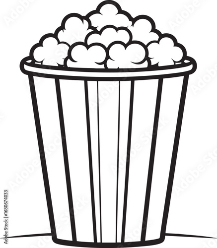 Black Vector of Popcorn | Silhouette Snack Illustration