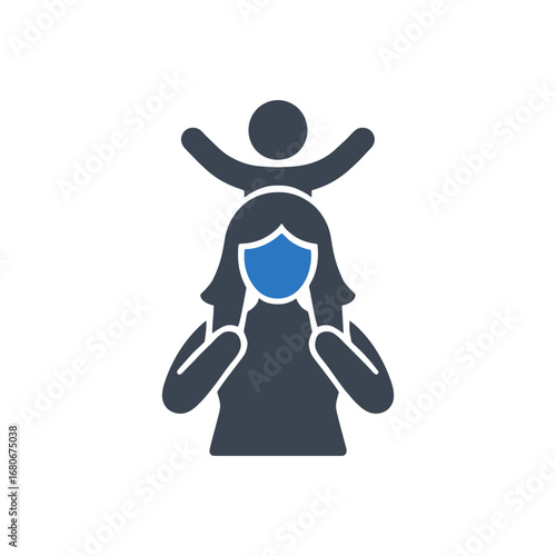 Mother Giving Piggyback Icon
