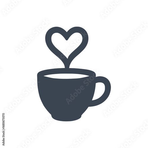 Coffee Cup with Heart Icon