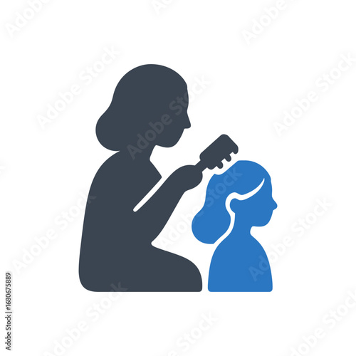 Mother Combing Hair Icon