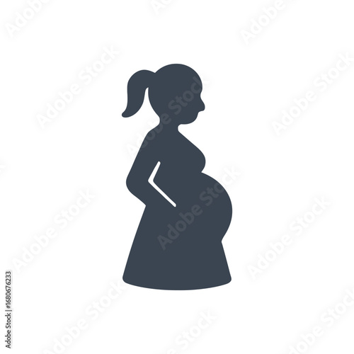 Pregnant Woman Silhouette Icon