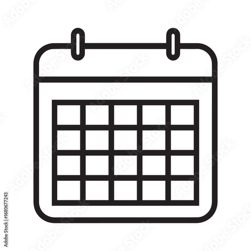 Monthly Calendar Grid Symbol
