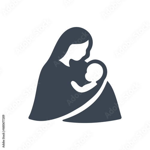 Mother Holding Wrapped Baby Icon