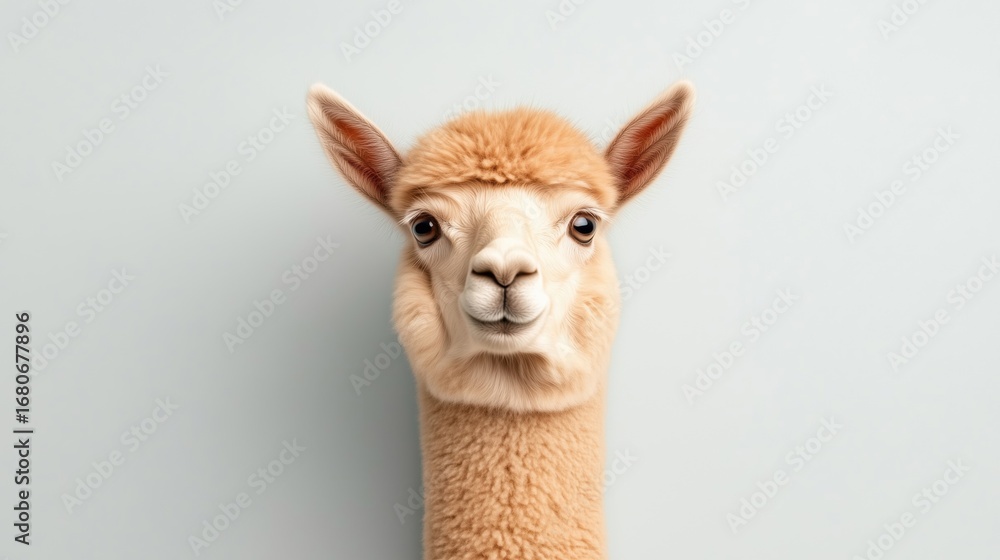 Fototapeta premium small alpaca isolated on white background