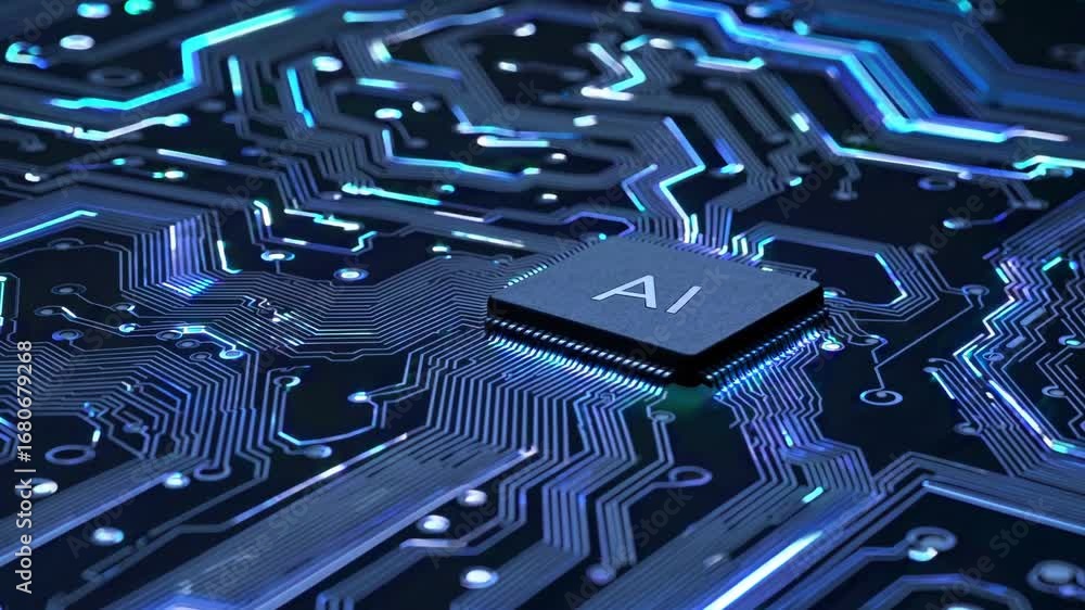 Representation of AI programming - Artificial Intelligence chip on a ...