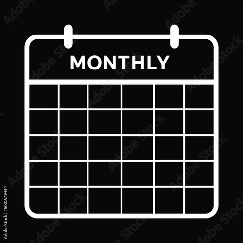 Monthly Calendar Grid Symbol