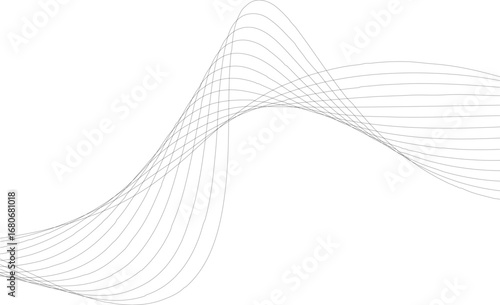 Abstract wavy background. Thin line on white. white and grey geometric smoky blend liens background. 
