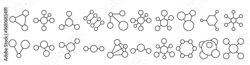 Chemical Compound Outline Image Collection vector illustration