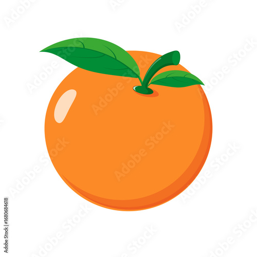Illustration of an orange fruit. With a flat yellow color. Can be used for symbols.