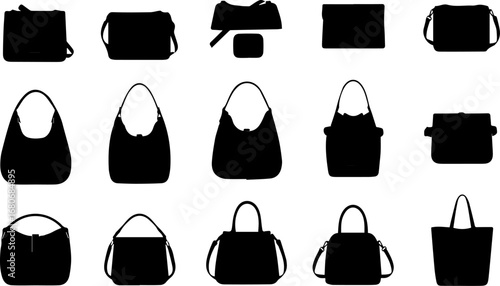 Handbag Silhouette Collection | Fashion Accessory Vector Set for Design Elements and E-commerce Product Display