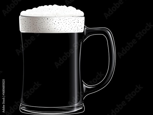 Beer mug silhouette icon Traditional glass mug of bee. Two ale stein outline symbol classic crystal tankard with hymenopteran beverage refreshment pub brewery draft frothy