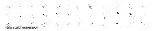 set of black ink splashes for design graphic elements