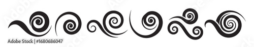 graphic featuring elegant swirl and curl silhouette design vector illustration