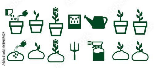 grow up flower plant vector illustration