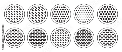 Set of speaker grill vector illustration