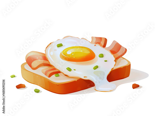 fried egg bacon toast breakfast food clip art preview