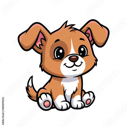 Cute Cartoon Puppy Vector Illustration Design Isolated