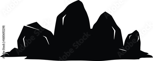 boulder formation graphic clean silhouette vector