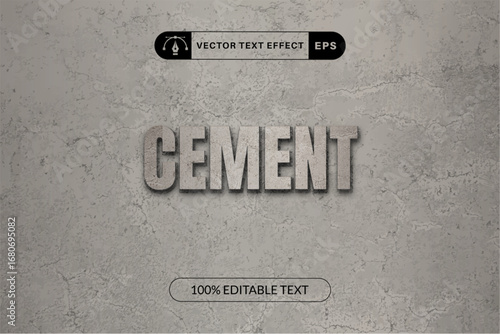 Cement text effect for construction with cement style
