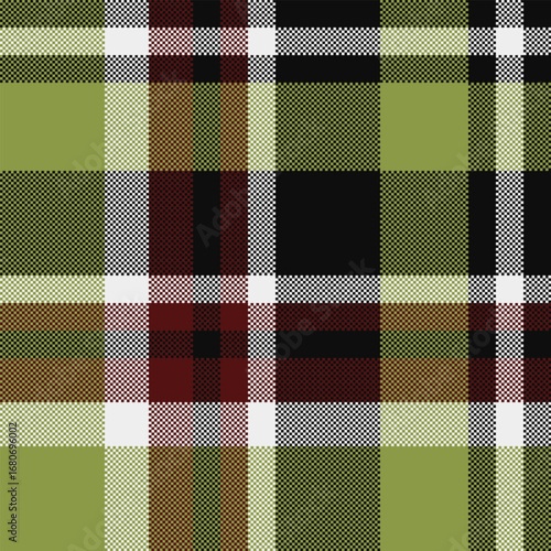 Geometric plaid pattern featuring earthy hues. Ideal for fashion, backgrounds, textiles, or adding a touch of tradition to your design project. Versatile texture.