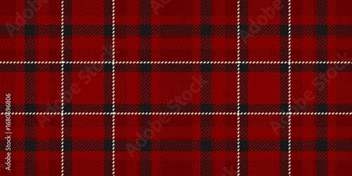 Classic tartan pattern in deep red and black with subtle white lines. Timeless, versatile design for backgrounds, textiles, or creative projects evoking tradition and warmth.