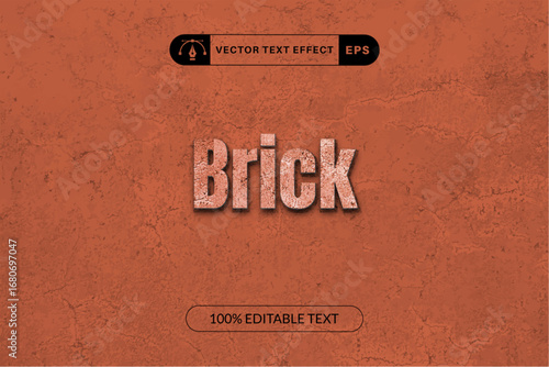 Brick text effect for construction with cement style