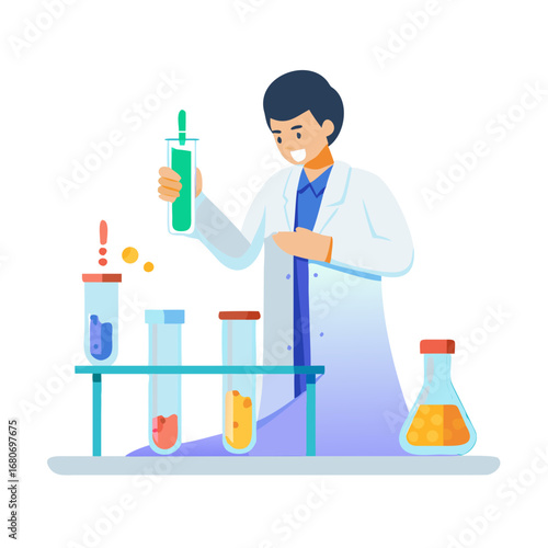Scientist conducting an experiment in a laboratory