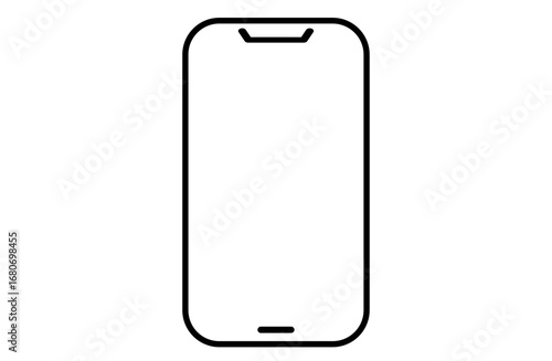 シンプルなスマートフォンの線画イラスト