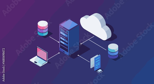 Cloud computing network with isometric data servers and devices
