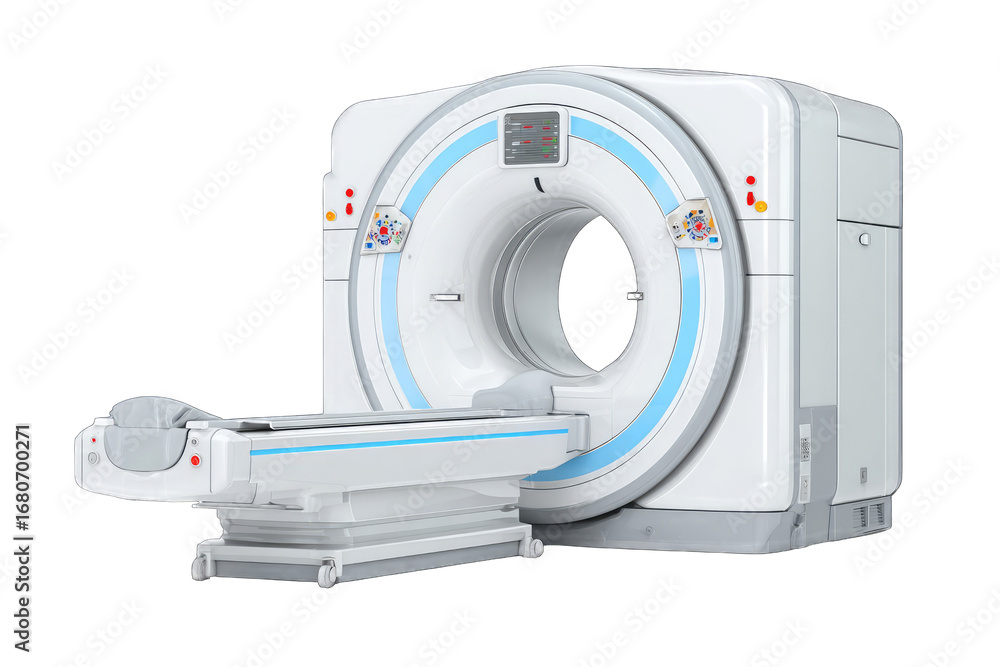 Fototapeta premium Modern medical CT scanner, white and light gray
