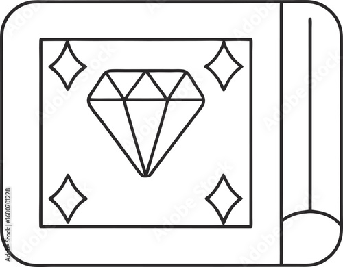 Diamond and wallet icon, representing financial wealth, investment, and the value of money in business and personal finance