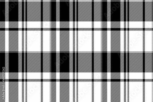 Classic black and white plaid pattern. Timeless textile design, perfect for backgrounds, fashion, or graphic design. Elegant, versatile, and visually appealing.