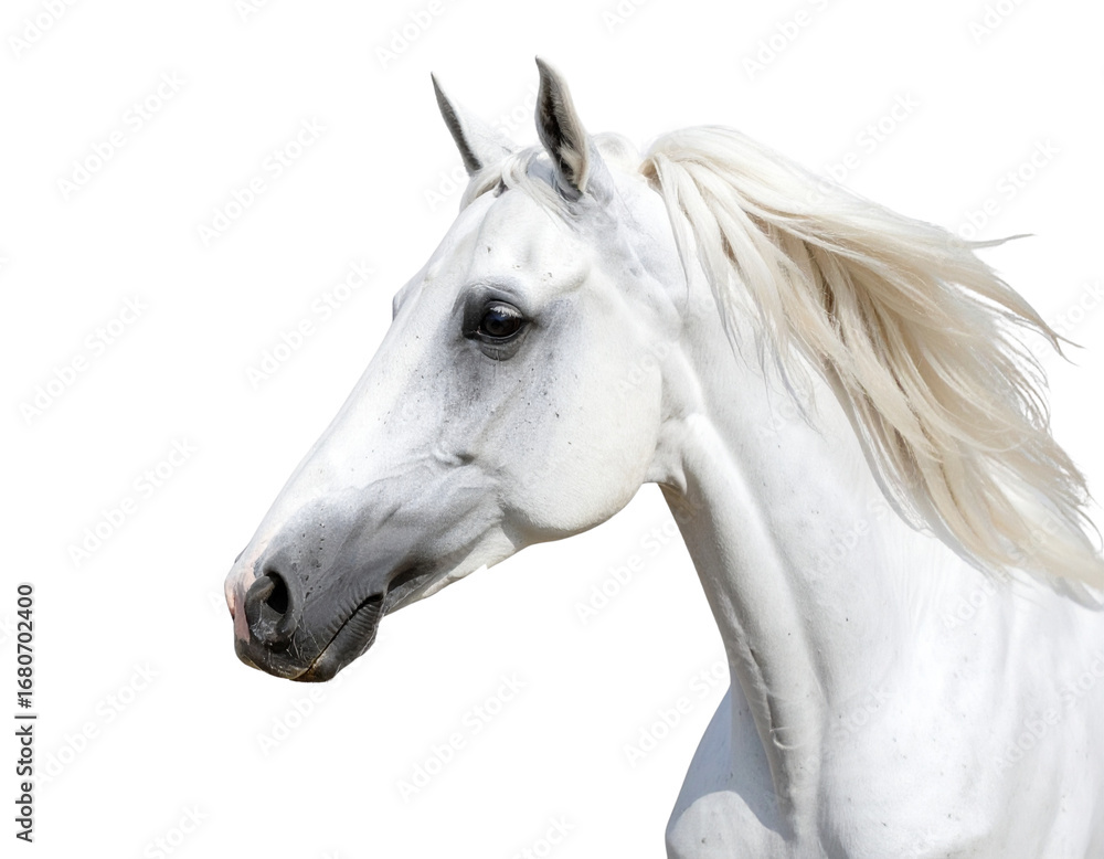 Obraz premium White horse on a white background