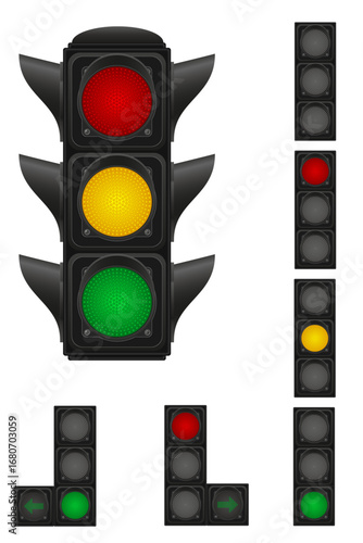 light traffic cartoon stock vector illustration isolated on white background
