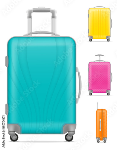 travel bag plastic cartoon stock vector illustration isolated on white background