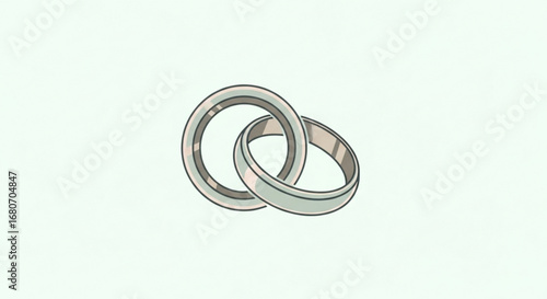Two intertwined wedding rings, symbolizing love, commitment, and eternal union
