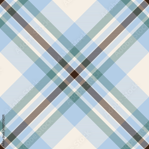 Horizontal check tartan plaid, color vector fabric texture. Give seamless pattern textile background in light and linen colors.