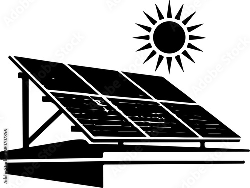 solar panel icon silhouette vector illustration