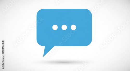 Blue speech bubble icon, representing communication, chat, and social media interactions online