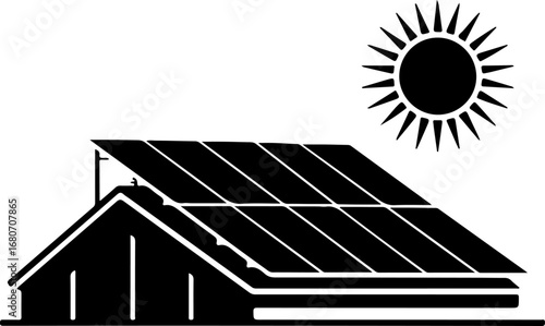 solar panel icon silhouette vector illustration