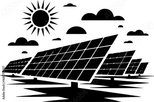 solar panel icon silhouette vector illustration