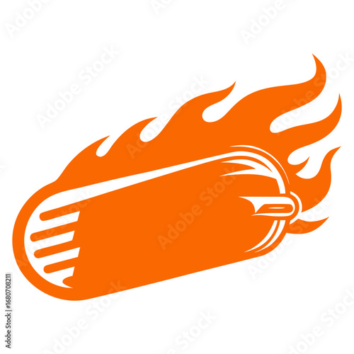 retro cafe racer fuel tank graphic with orange