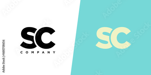 Letter S and C, SC logo design template. Minimal monogram initial based logotype.