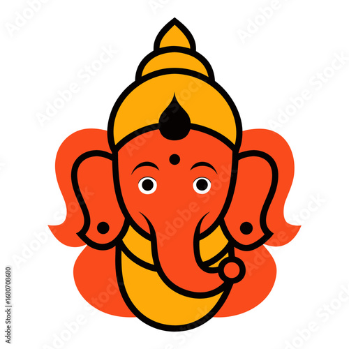 lord Ganesha face vector illustration