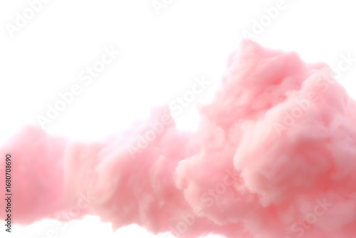 Wispy pink smoke plume on transparent background isolated on a transparent background