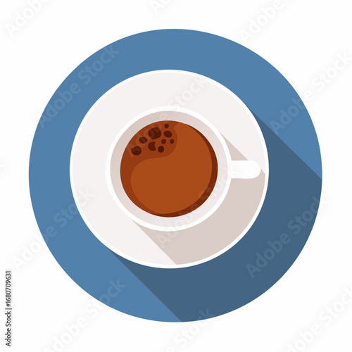 A black vector illustration of a hot coffee mug on a saucer with a heart-shaped aroma rising, perfect for a breakfast cafe icon